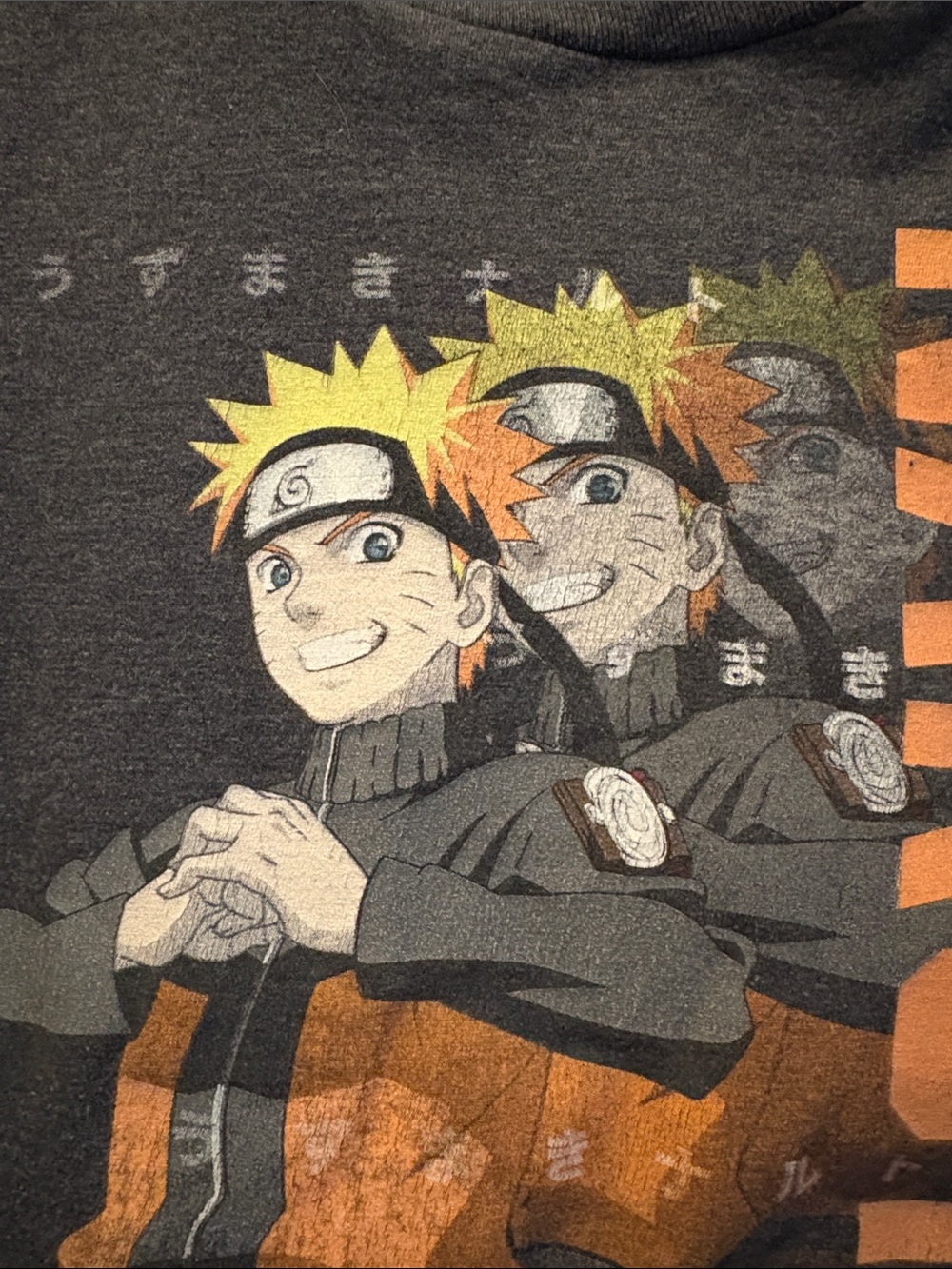 ⭐️BUNDLE TO SAVE Naruto Graphic Tee in Charcoal with Orange Print Boys Size M - Picture 4 of 5